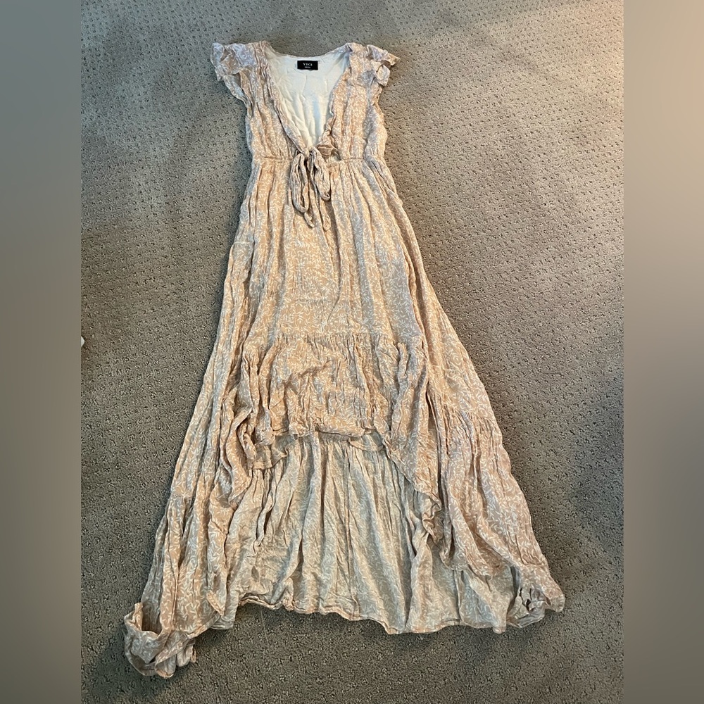 flora print high low dress